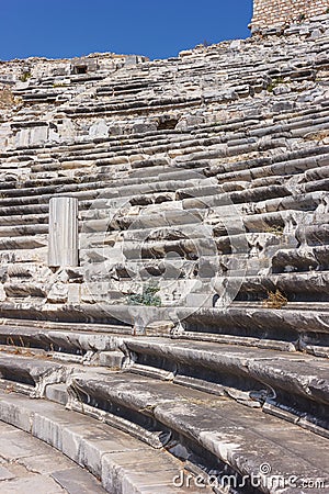 Seats at Miletus amphitheater Stock Photo