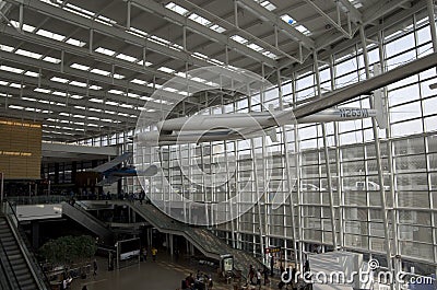 Seattle Airport lobby airplanes Editorial Stock Photo