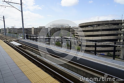 Seattle airport parking lot round buildings seatac Editorial Stock Photo