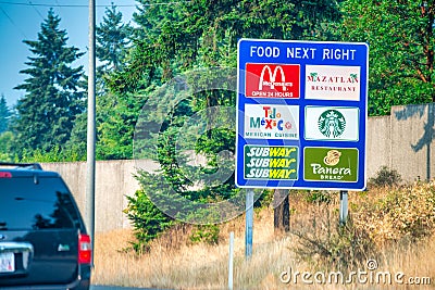Seattle - August 8, 2017: Car traffic to the city outskirts Editorial Stock Photo