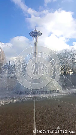 Seattle center fountain Editorial Stock Photo