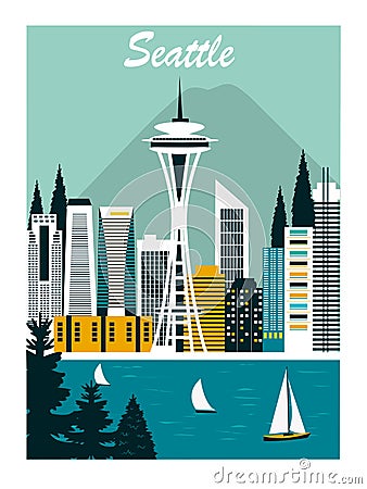 Seattle city. Vector Illustration