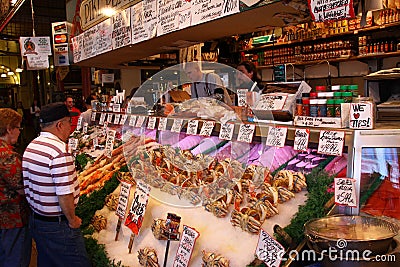 Seattle - the Counter at Pike Place Fish Market Editorial Stock Photo