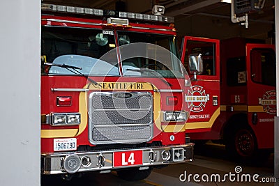 Seattle Fire Truck Editorial Stock Photo