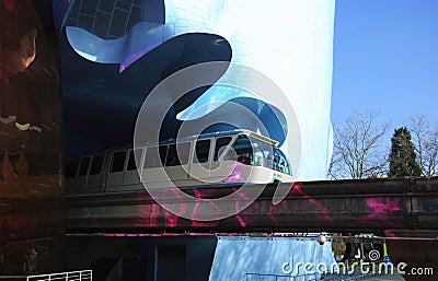 Seattle Monorail @ Emp Editorial Stock Photo