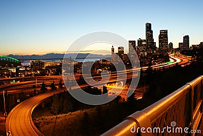 Seattle nightview Stock Photo