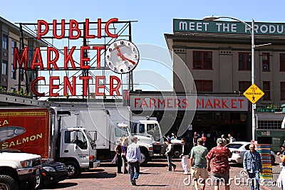 Seattle - Pike Place Public Market Editorial Stock Photo