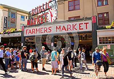 Seattle - Pike Place Public Market Editorial Stock Photo