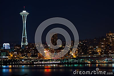 Seattle Skyline and Space Needle Stock Photo