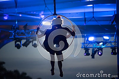 Seaworld Australia Aerial Hoop Acrobats Editorial Stock Photo