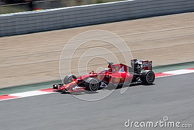 Sebastian Vettel at Formula 1 Barcelona Gran Prix 2015 Editorial Stock Photo