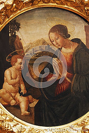 Sebastiano di Bartolo Mainardi: Madonna with the Child Editorial Stock Photo