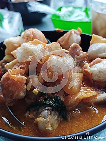 Seblak is a Sundanese culinary dish with many ingredients Stock Photo