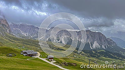 From Seceda peak, Italy's Dolomites reveal a breathtaking panorama. Trentino Alto Adige, Europe Stock Photo