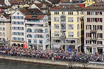 Sechselauten holiday in the city of Zurich, Swizerland Editorial Stock Photo
