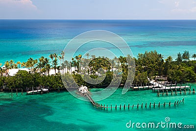 Secluded beach in the Bahamas Stock Photo