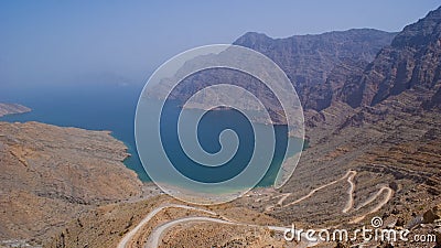 Secluded Beach in the Oman Mountains Stock Photo