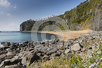 Secluded and desolated beach Stock Photo