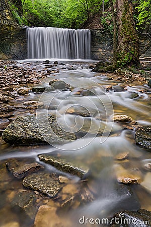 Secluded Ohio Waterfall Stock Photo