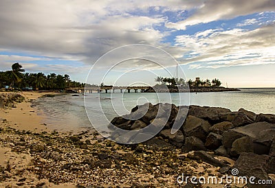 Secluded and Serene beach on the North West Coast of Barbados. Stock Photo