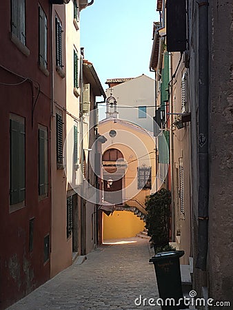 Secluded Side Streets & Churches Stock Photo