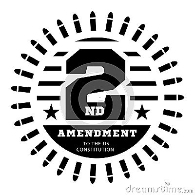 Second Amendment to the US Constitution to permit possession of weapons. Vector illustration on white Vector Illustration