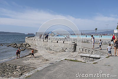 The second beach heated outdoor pool in Stanley Park, Vancouver Editorial Stock Photo