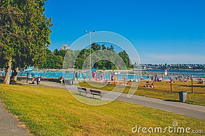 Second Beach Vancouver, Stanley Park. view of the pool nearby Editorial Stock Photo