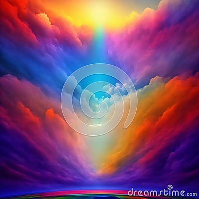 Second Coming of Jesus in the Clouds. Generative AI Stock Photo