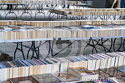 Second Hand Books - Street sale on South Bank LONDON, ENGLAND - Editorial Stock Photo