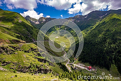 Transfagarasan road on Fagaras mountain , Romania Stock Photo