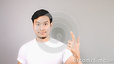 Second step hand sign. Stock Photo