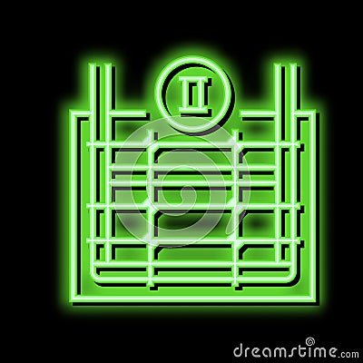 secondary reinforcement neon glow icon illustration Vector Illustration