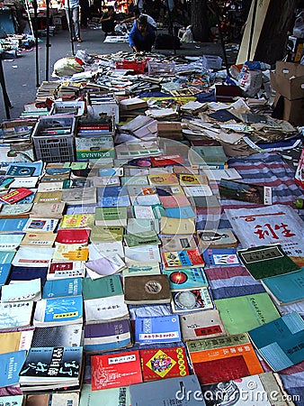 Secondhand book market Editorial Stock Photo