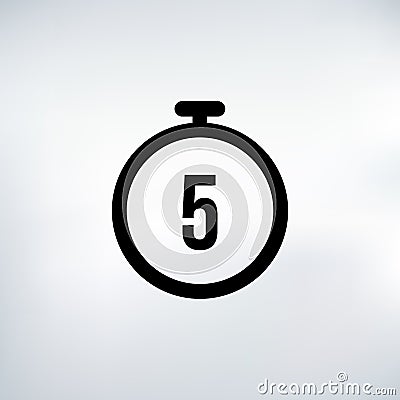 5 seconds Countdown Timer icon set. time interval icons. Stopwatch and time measurement. Stock Vector illustration isolated on Cartoon Illustration