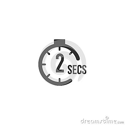 2 seconds Countdown Timer icon set. time interval icons. Stopwatch and time measurement. Stock Vector illustration isolated on Cartoon Illustration