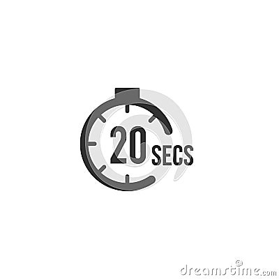 20 seconds Countdown Timer icon set. time interval icons. Stopwatch and time measurement. Stock Vector illustration isolated on Cartoon Illustration