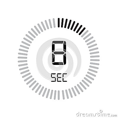 The 8 seconds icon, digital timer. clock and watch, timer, count Vector Illustration