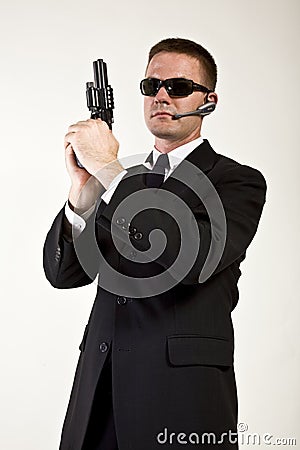 Secret Agent Armed and Dangerous Stock Photo