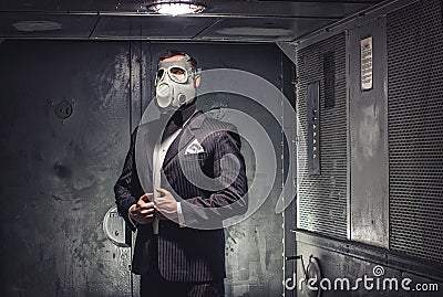 Secret agent, terrorist or businessman of apocalypse? Stock Photo