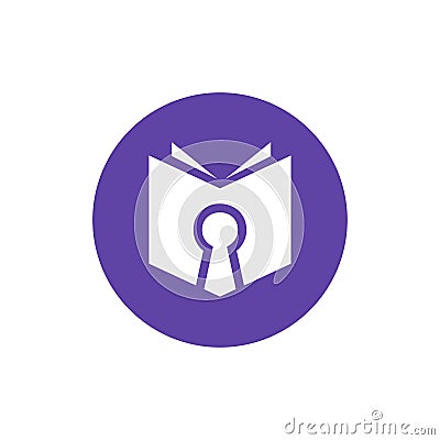 Secret book safe logo template, book lock icon design vector Vector Illustration