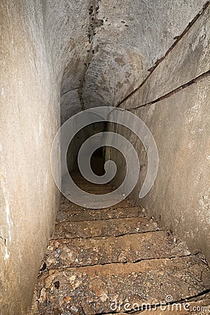 Secret Communist Party Nuclear Bunker and Shelter - Stairs Stock Photo