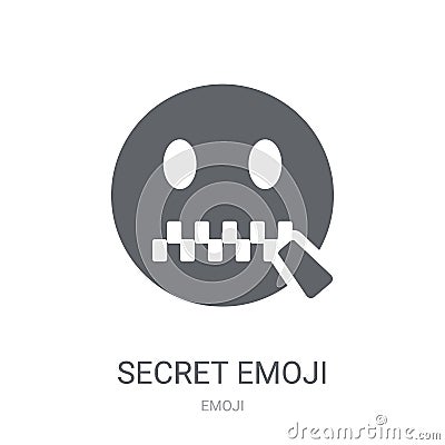 Secret emoji icon. Trendy Secret emoji logo concept on white background from Emoji collection Vector Illustration