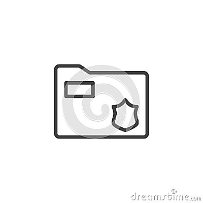 Secret files folder line icon Vector Illustration