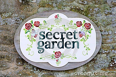 Secret garden sign Stock Photo