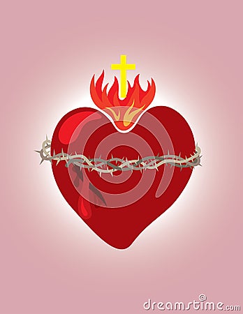 Secret heart, christian icon and symbol Vector Illustration