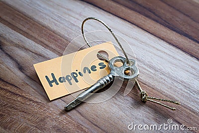 Secret key for a happy life Stock Photo