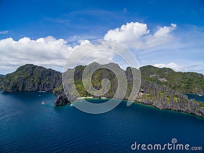 Secret Lagoon in El Nido, Palawan, Philippines. Tour A route and Place. Stock Photo