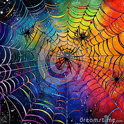 The Secret Life of Spiders: A Macro Glimpse Into Their Web-Spinning World Stock Photo