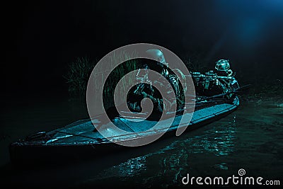 Secret mission in the dead of night Stock Photo